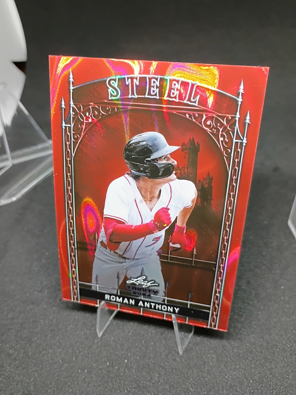 2023 Leaf Trinity Steel Roman Anthony Red Sox Rookie Insert S-63